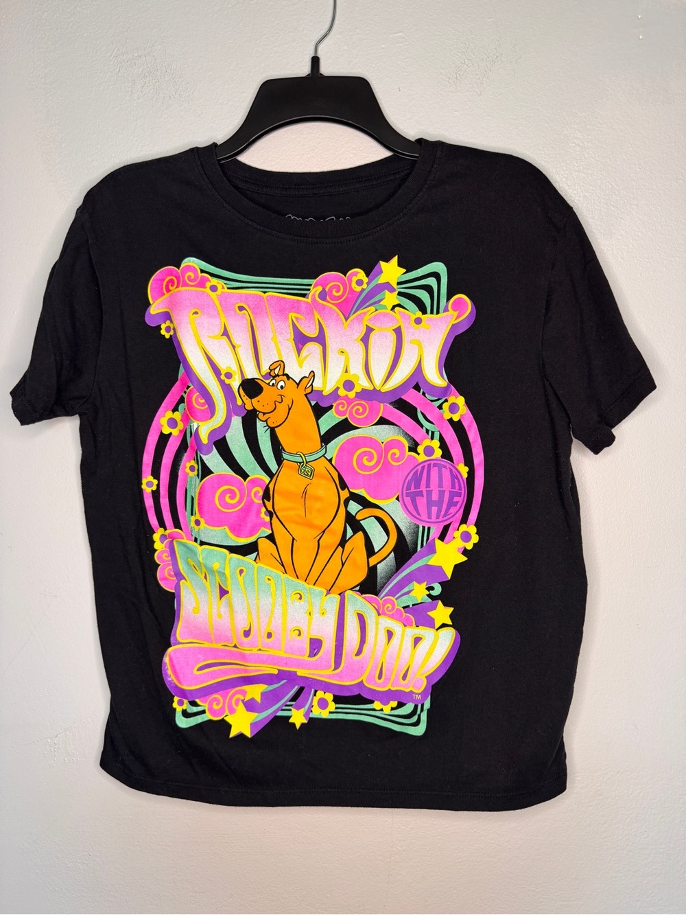 Scooby-Doo Neon Graphic Short Sleeve Tee - Black